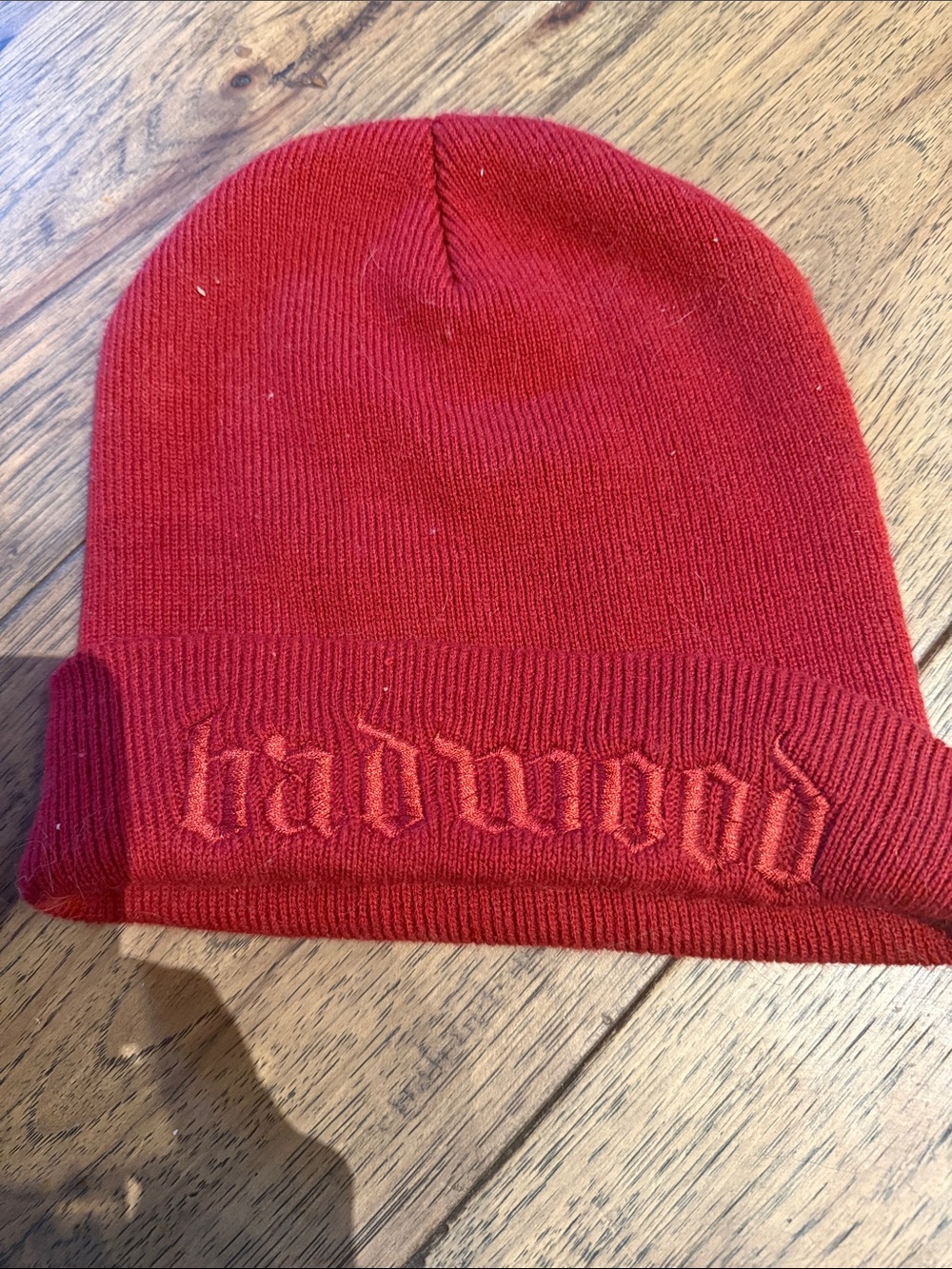Dadwood Red Knit Cuffed Beanie